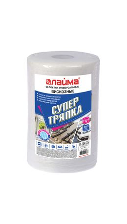 Салфетки универсальные СУПЕР тряпка 200шт в рулоне, 23х25см, вискоза, 40г/м2, соты, Л