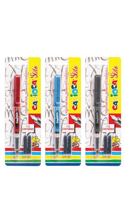 Ручка перьевая CARIOCA "Stilo", иридиевое перо, 2 сменных картриджа, корпус ассорти, Италия, 42303