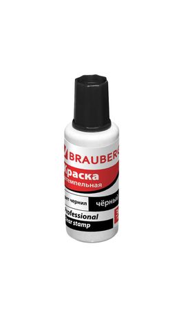 Краска штемпельная BRAUBERG PROFESSIONAL, clear stamp, черная, 30 мл, на водной основе, 227983