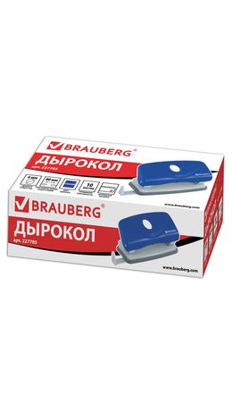 Дырокол BRAUBERG "Original", до 10 листов, синий, 227785