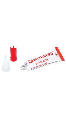 Клей моментальный (суперклей) BRAUBERG, ПРОЧНЫЙ, НОВАЯ УПАКОВКА 3 г, 605566