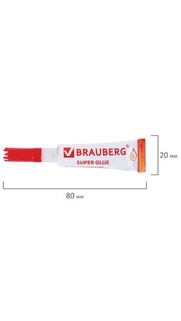 Клей моментальный (суперклей) BRAUBERG, ПРОЧНЫЙ, НОВАЯ УПАКОВКА 3 г, 605566