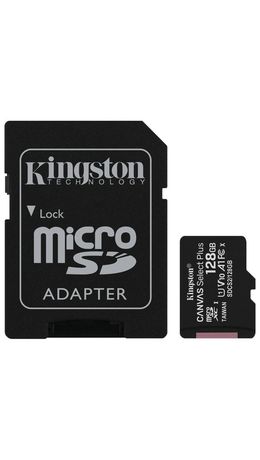 Карта памяти microSDXC 128GB KINGSTON Canvas Select Plus UHS-I U1,100 Мб/с (cl.10), адап SDCS2/128GB, SDCS/128GB