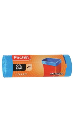 Мешки д/мусора 80л, синие, в рулоне 20шт, ПНД, 12мкм, 70х90см, PACLAN "Classic", ш/к2140, 402054