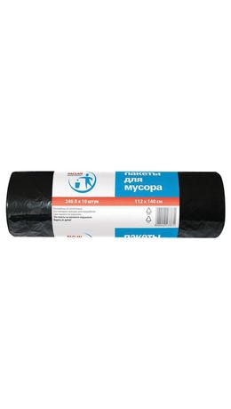 Мешки д/мусора 240л, черные, в рулоне 10шт, ПВД, 30мкм, 112х140см, PACLAN Professional, ш/к3871, 1338717