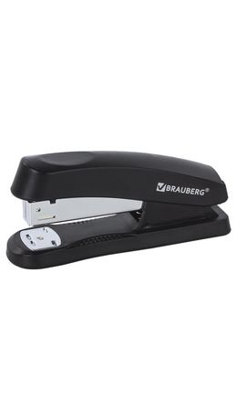 Степлер №24/6, 26/6 BRAUBERG "Standard+", до 30 листов, черный, 228608