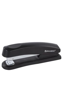 Степлер №24/6, 26/6 BRAUBERG "Standard+", до 30 листов, полнозагрузочный,черный, 228606