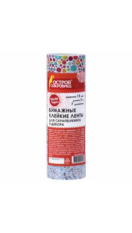 Клейкие WASHI-ленты для скрапбукинга и декора бумажные, "Микс №2", 15 мм * 3 м, 7 цветов, комплект, ОСТРОВ СОКРОВИЩ, 661710