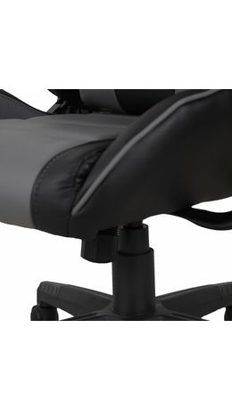Кресло компьютерное BRABIX "GT Racer GM-100", две подушки, экокожа, черное/серое, 531926