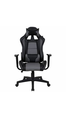 Кресло компьютерное BRABIX "GT Racer GM-100", две подушки, экокожа, черное/серое, 531926