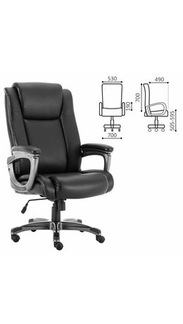 Кресло офисное BRABIX PREMIUM "Solid HD-005", НАГРУЗКА до 180 кг, рециклированная кожа, черное, 531941
