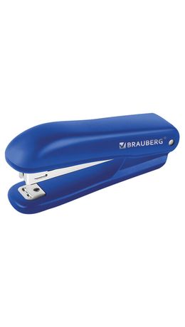Степлер №10 BRAUBERG "SX-19", до 12 листов, с антистеплером, синий, 228588