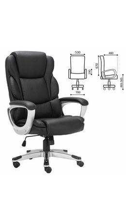 Кресло офисное BRABIX PREMIUM "Rest EX-555", пружинный блок, экокожа, черное, 531938