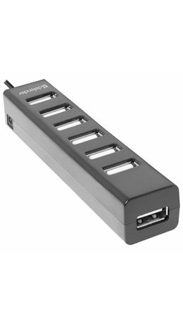 Хаб DEFENDER Quadro Swift, USB 2.0, 7 портов, черный, 83203