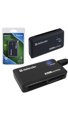 Картридер DEFENDER OPTIMUS USB 2.0, порты SD/MMC, TF, M2, MC, CF, XD, 83501