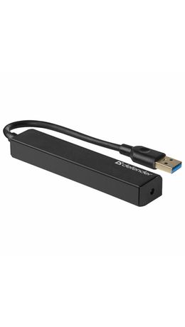 Хаб DEFENDER Quadro Express, USB 3.0, 4 порта, черный, 83204