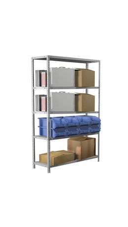 Стеллаж металлический BRABIX "MS Plus-200/50-5", (в2000*ш1000*г500мм), 5 полок, регулируемые опоры, 291110, S241BR165502