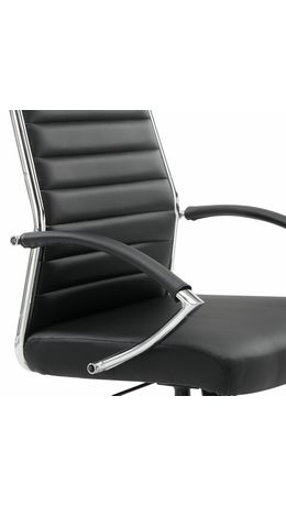 Кресло офисное BRABIX "Style EX-528", экокожа, хром, черное, 531947
