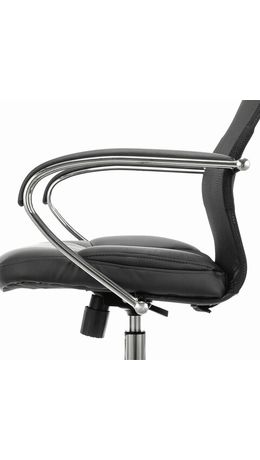 Кресло офисное BRABIX PREMIUM "Stalker EX-608 CH", хром, ткань-сетка/кожзам, черное, 532091