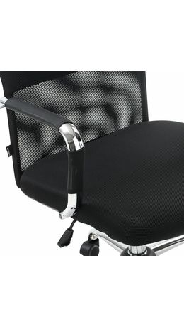Кресло офисное BRABIX "Fit EX-514", с подголовником, хром, черное, 531949