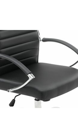 Кресло офисное BRABIX "Style EX-528", экокожа, хром, черное, 531947