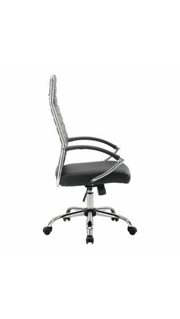 Кресло офисное BRABIX "Style EX-528", экокожа, хром, черное, 531947