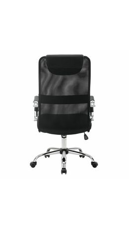 Кресло офисное BRABIX "Fit EX-514", с подголовником, хром, черное, 531949