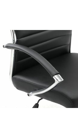 Кресло офисное BRABIX "Style EX-528", экокожа, хром, черное, 531947