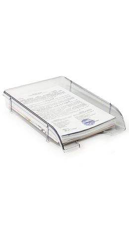 Лоток горизонтальный для бумаг BRAUBERG "Office style", 320х245х65 мм, прозрачный, 237288