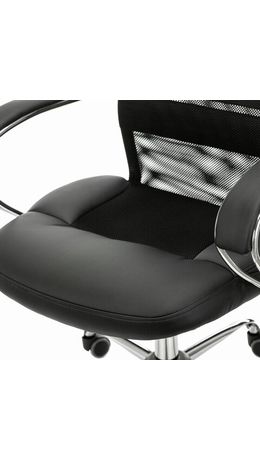 Кресло офисное BRABIX PREMIUM "Stalker EX-608 CH", хром, ткань-сетка/кожзам, черное, 532091
