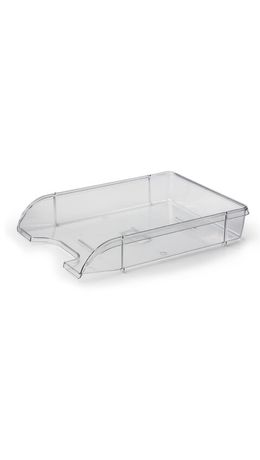 Лоток горизонтальный для бумаг BRAUBERG "Office style", 320х245х65 мм, прозрачный, 237288