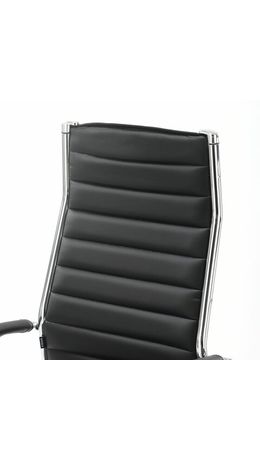 Кресло офисное BRABIX "Style EX-528", экокожа, хром, черное, 531947