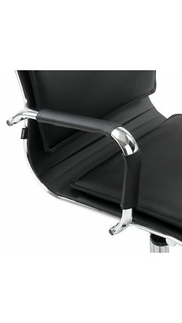 Кресло офисное BRABIX "Cube EX-523", экокожа, хром, черное, 531946