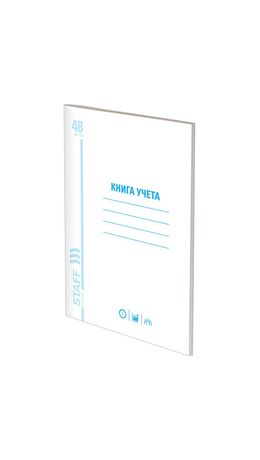 Книга учета 48л, мелованный картон, пустографка, блок офсет, А4 (200х290мм), STAFF, Х, 130212