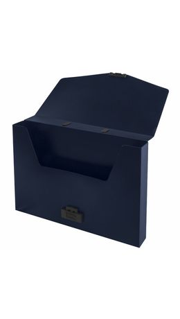 Портфель пластиковый STAFF А4 (320х225х36 мм), без отделений, синий, 229240