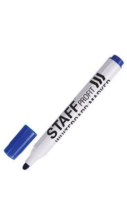 Маркер для доски STAFF, СИНИЙ, круглый наконечник, 2,5мм, 151644