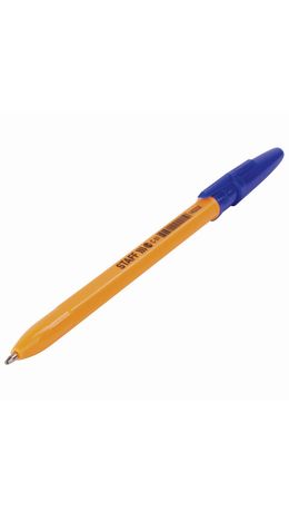 Ручка шариковая STAFF ORANGE C-51, СИНЯЯ, корпус оранжевый, узел 1 мм, линия письма 0,5 мм, 143332
