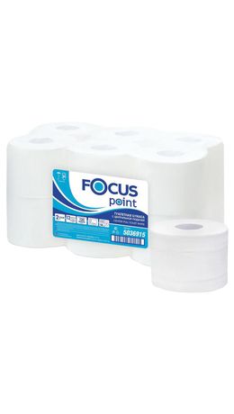Бумага туалетная с центр. выт 120м, FOCUS (Система T9) Point, 2-сл, белый, КОМПЛЕКТ 12рул, 5036915