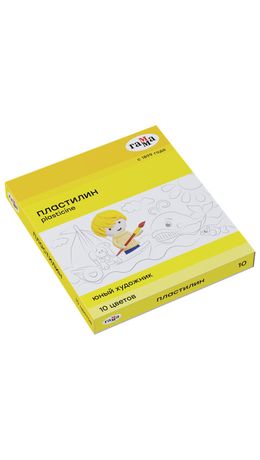 Пластилин ГАММА "Юный художник NEW", 10 цв., 140 г, со стеком, 280044