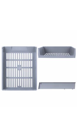 Лотки горизонтальные д/бумаг, КОМПЛЕКТ 3 шт, 340х270х70 мм, серый, BRAUBERG "Office", 237256