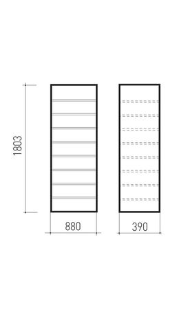 Шкаф металлический для документов BRABIX "КBS-10", (в1803*ш880*г390мм;77кг), 2 отделения, сварной, 291159