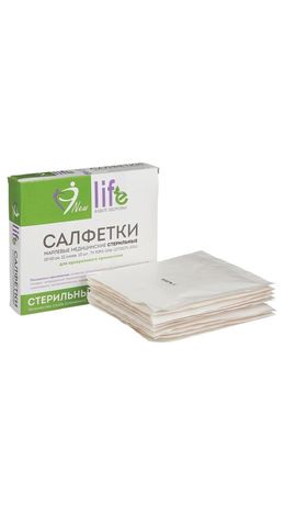 Салфетка марлевая стерильная NEW LIFE КОМПЛЕКТ 10 шт, 12 сл., 10х10см, пл. 36 (±2) г/, 148326