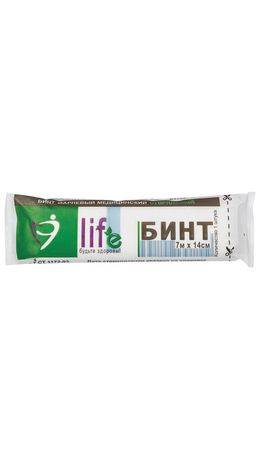 Бинт марлевый стерильный NEW LIFE 7м х 14см, пл. 28 (±2) г/м2, индивидуальная упаковк, 63166