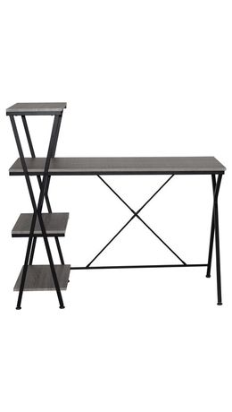 Стол на металлокаркасе BRABIX "LOFT CD-004" (ш1200*г535*в1110мм), 3 полки, цвет дуб антик, 641219