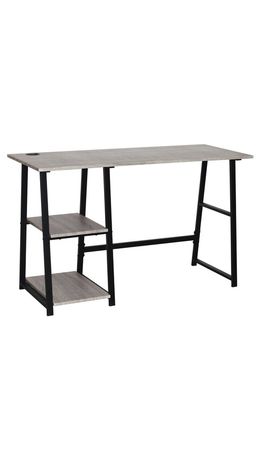 Стол на металлокаркасе BRABIX "LOFT CD-006" (ш1200*г500*в730мм), 2 полки, цвет дуб антик, 641225