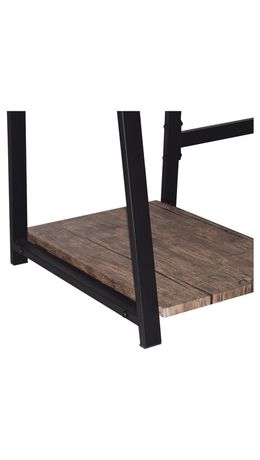 Стол на металлокаркасе BRABIX "LOFT CD-006" (ш1200*г500*в730мм), 2 полки, цвет морёный дуб, 641224
