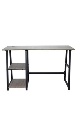 Стол на металлокаркасе BRABIX "LOFT CD-006" (ш1200*г500*в730мм), 2 полки, цвет дуб антик, 641225