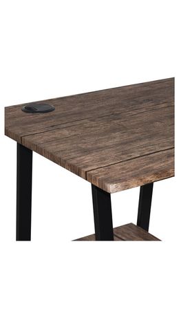 Стол на металлокаркасе BRABIX "LOFT CD-006" (ш1200*г500*в730мм), 2 полки, цвет морёный дуб, 641224