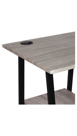Стол на металлокаркасе BRABIX "LOFT CD-006" (ш1200*г500*в730мм), 2 полки, цвет дуб антик, 641225