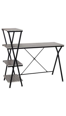 Стол на металлокаркасе BRABIX "LOFT CD-004" (ш1200*г535*в1110мм), 3 полки, цвет дуб антик, 641219
